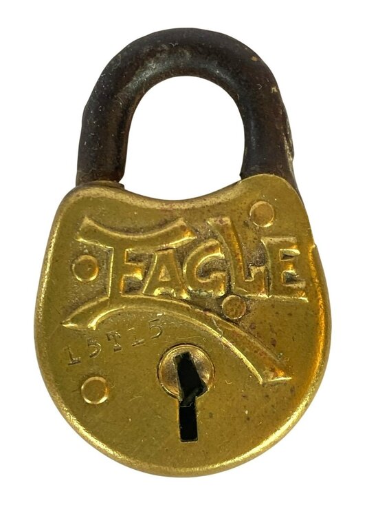 Eagle Other - Vintage Eagle Lock Padlock Brass Steel Gold Tone 2" x 1"